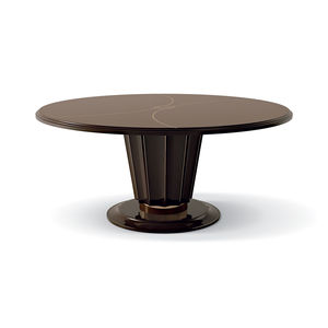 contemporary table / wooden / wooden base / round