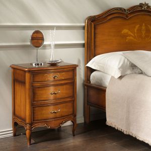 traditional bedside table / wooden / rectangular / with drawer