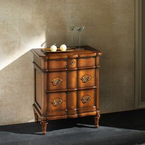 traditional bedside table / wooden / rectangular / with drawer