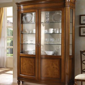 traditional display case / glass / wooden