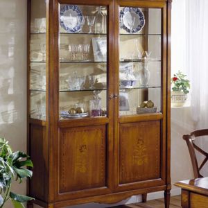 traditional display case / glass / wooden