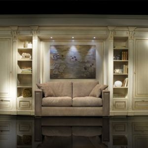 traditional living room wall unit / lacquered wood
