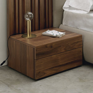 contemporary bedside table / lacquered MDF / rectangular / for hotel