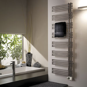 hot water towel radiator / electric / steel / contemporary