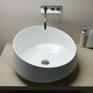 countertop washbasin / round / Solid Surface / contemporary