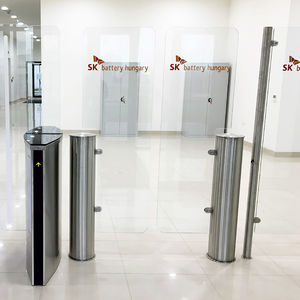 access control barrier / swing / stainless steel / glass