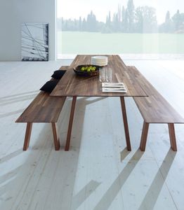 contemporary table and bench set