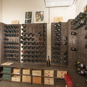wall-mounted wine rack