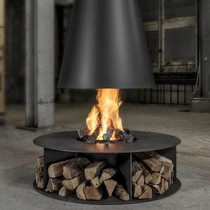 wood-burning fireplace
