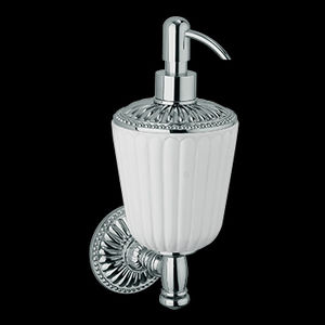 commercial soap dispenser / wall-mounted / chrome-plated brass / gold-plated brass