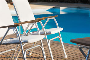 contemporary chair / with armrests / folding / fabric