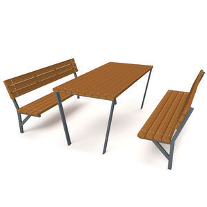 contemporary table and bench set