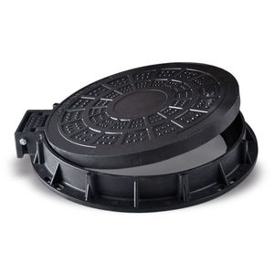 composite manhole cover / round / with built-in lid