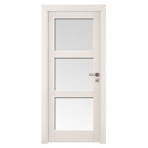 interior door / swing / MDF / semi-glazed