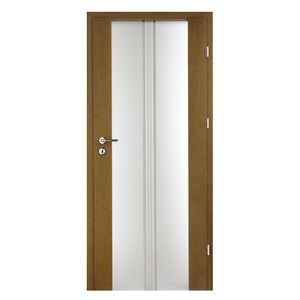 interior door / swing / MDF / tempered glass