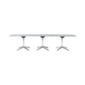 contemporary conference table / laminate / glass / rectangular