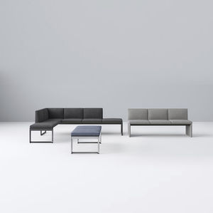 contemporary upholstered bench / fabric / with backrest / corner