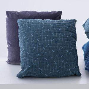 square cushion / patterned / plain / fabric