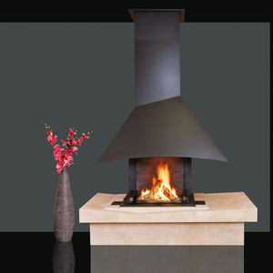 wood-burning fireplace