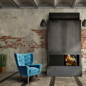 wood-burning fireplace