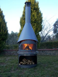 wood-burning fireplace