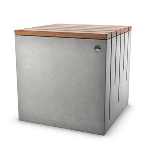 contemporary stool / wooden / concrete / for public spaces