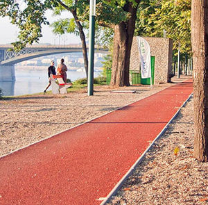 asphalt sports flooring / PUR / for outdoor use / for athletic fields