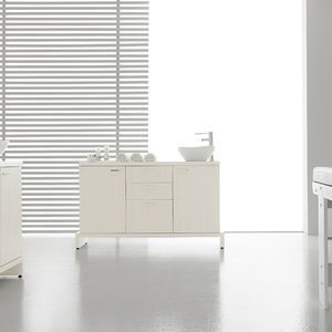 free-standing washbasin cabinet / wooden / contemporary / with drawers