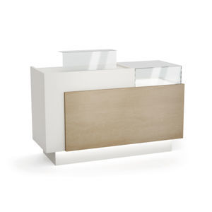 natural oak reception desk