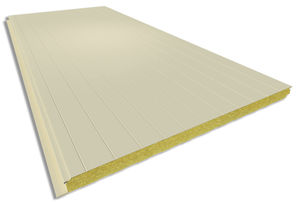 facade sandwich panel / steel facing / 2 metal faces / rock wool core