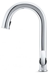 chromed metal mixer tap / electronic / kitchen / 1-hole