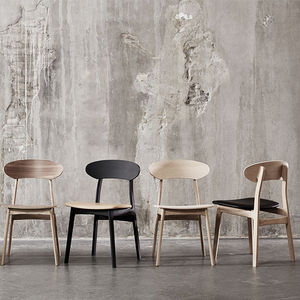 contemporary chair / oak / walnut / plywood
