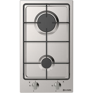 gas cooktop / with grill / stainless steel / 2 burners