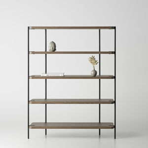 contemporary shelf / oak / wood veneer / metal