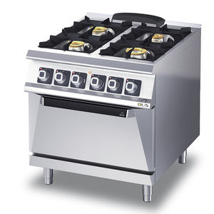 gas range cooker / stainless steel / cast iron