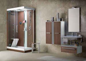 contemporary bathroom / wooden / glass
