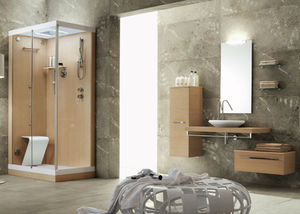 contemporary bathroom / wooden / glass