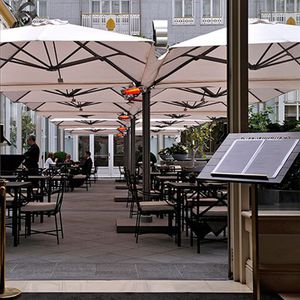 quadruple patio umbrella / commercial / fabric / aluminum