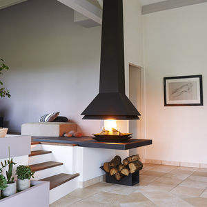 wood-burning fireplace