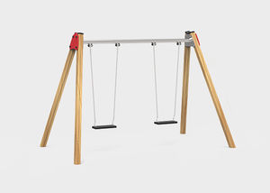 wooden swing / metal / plastic / playground