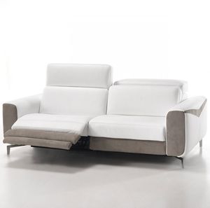 contemporary sofa / fabric / leather / 2-person