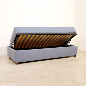 single bed / contemporary / upholstered / with in-base storage