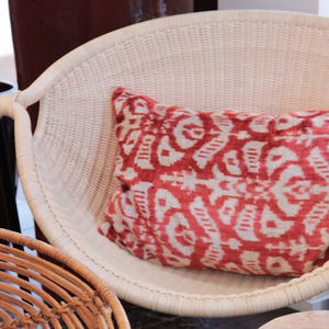 chair cushion / rectangular / patterned / silk
