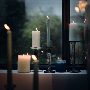 smoked glass candle holder