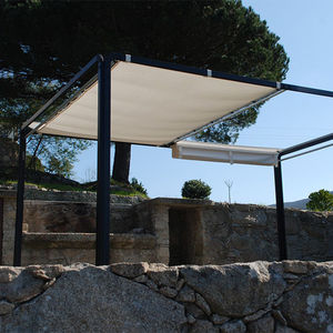 self-supporting pergola / aluminum / fabric sliding canopy / commercial