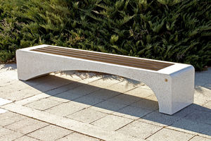 public bench / contemporary / fiber-reinforced concrete / wooden