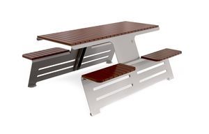 contemporary table and bench set