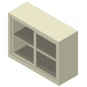 low filing cabinet / metal / with sliding door / contemporary