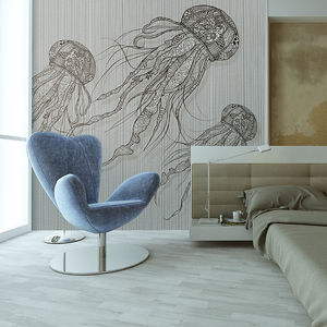 contemporary wallpaper / fabric / vinyl / animal motif