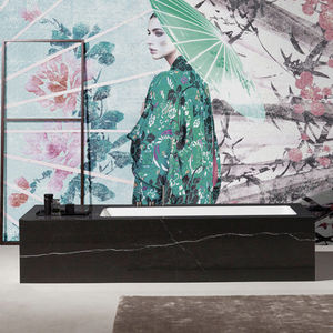 contemporary wallpaper / fabric / vinyl / floral motif